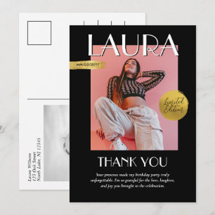 Moderne Geburtstags-Custom-Magazin-Cover Dankeskarte