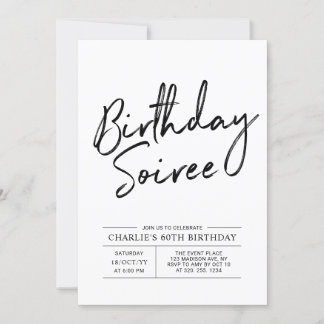 Moderne Geburtstagsparty/Soiree Einladung