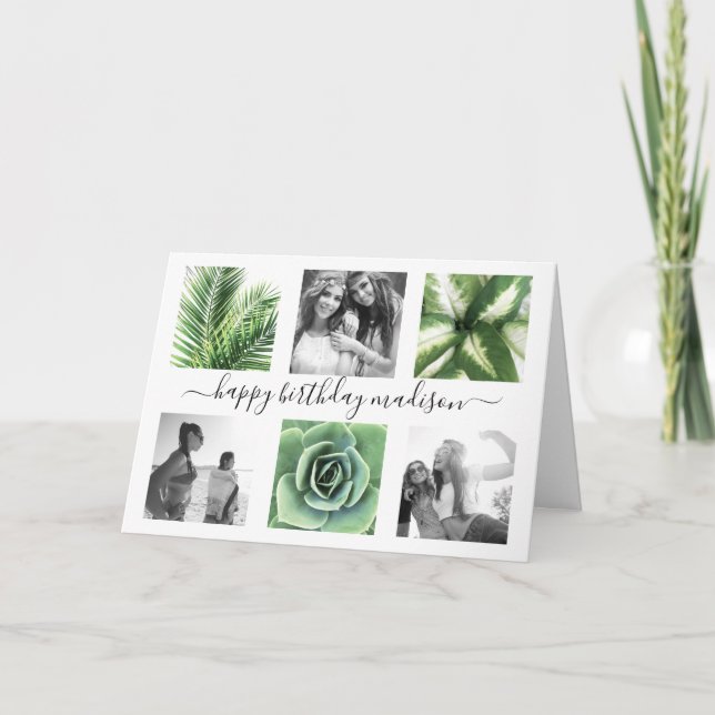 Moderne Geburtstagssammlung 6 Foto Karte (Vorderseite)