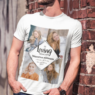 Moderne Gedenk-Collage zur Erinnerung an Verstorbe T-Shirt