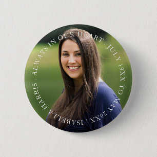 Moderne Gedenkfoto-Tribut-Andenken-Gestaltung Button