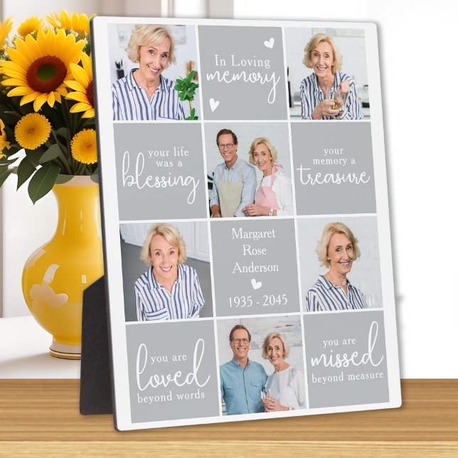 Moderne Gedenkstätte Personalisiert 6 FotoCollage Fotoplatte (Von Creator hochgeladen)