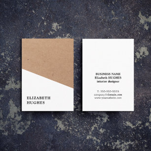Moderne gedruckte Kraftpapier weiße Geometrie Visitenkarte