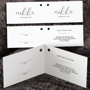 Moderne geflochtene White Clothing Price Hang Tag