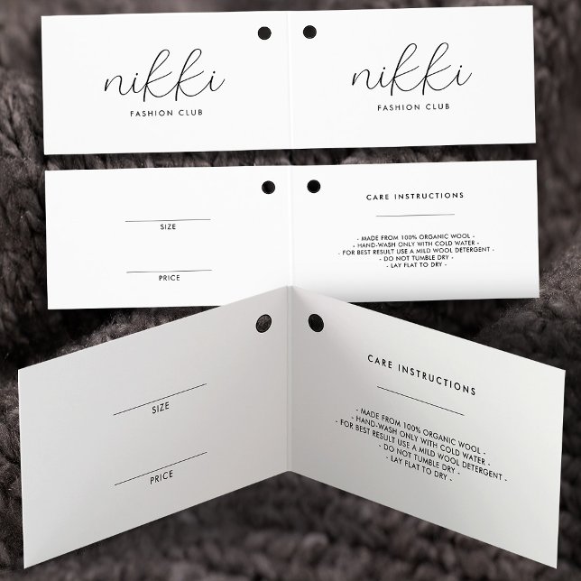 Moderne geflochtene White Clothing Price Hang Tag (Von Creator hochgeladen)