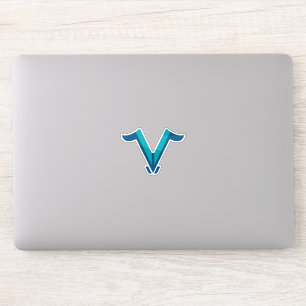 Moderne geflügelte Buchstabe V-Monogramm Aufkleber