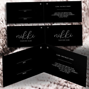 Moderne geklappte Black Clothing Price Hang Tag