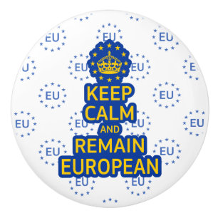 Moderne Gelb Blau Keep Calm Krone Europa Vektor Keramikknauf