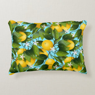 Moderne Gelb- und Grüne Zitronenfrucht Dekokissen