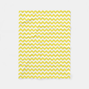 Moderne Gelb und Weiß Zickzack Zigzag Fleecedecke