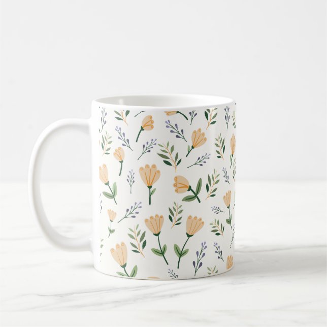 Moderne Gelbblume Kaffeetasse (Links)