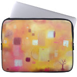 Moderne gelbe Abstrakte Kunst Laptopschutzhülle<br><div class="desc">Ein zeitgenössisches,  abstraktes Gemälde in warmen Farben,  inspiriert durch die Algarten in der Nähe von Rochester. Gelb,  ocker,  rosa,  orange und creme. Originelle Kunst von Nic Squirrell.</div>