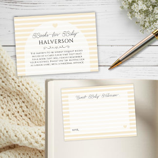Moderne gelbe Babyparty-Buchwunsch-Karte Begleitkarte