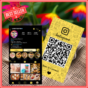Moderne gelbe Bäckerei-Instagram-Chef-Pâtisserie-Q Visitenkarte