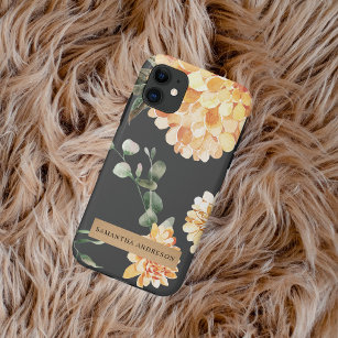 Moderne gelbe Blumen & Kraft Personalisiertes Gesc Case-Mate iPhone Hülle