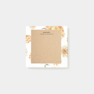 Moderne gelbe Blumen & Kraft Personalisiertes Gesc Post-it Klebezettel