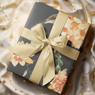 Moderne gelbe Blumen Muster Geschenkpapier