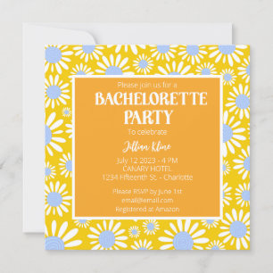 Moderne Gelbe Daisy Bachelorette Einladung