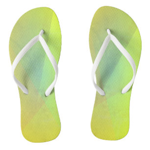 Moderne gelbe geometrische Gradation Flip Flops