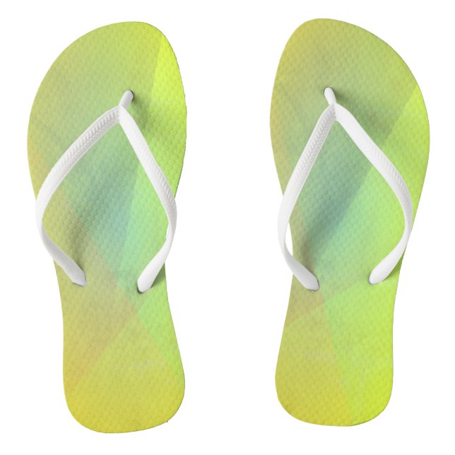 Moderne gelbe geometrische Gradation Flip Flops (Fußbett)