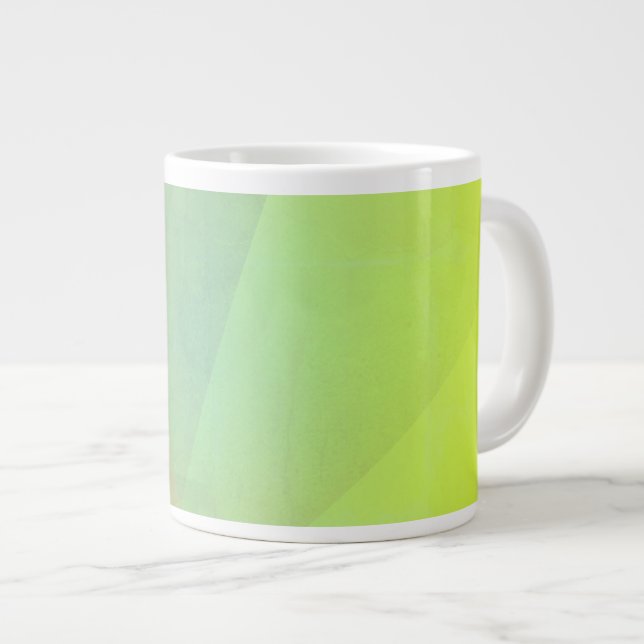Moderne gelbe geometrische Gradation Jumbo-Tasse (Vorderseite Rechts)