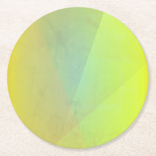 Moderne gelbe geometrische Gradation Runder Pappuntersetzer