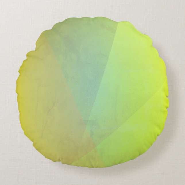 Moderne gelbe geometrische Gradation Rundes Kissen (Vorderseite)