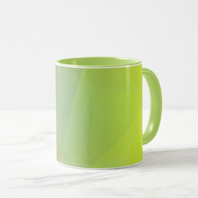 Moderne gelbe geometrische Gradation Tasse (VorderseiteRechts)