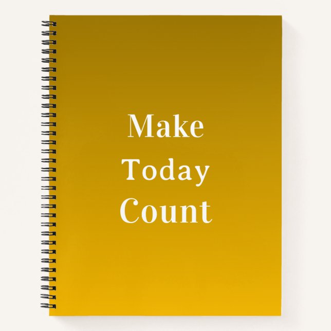 Moderne gelbe Gradienten-Motivations-Personalisier Notizbuch (Vorderseite)