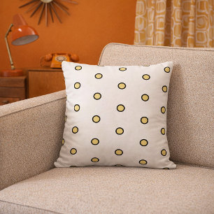 Moderne gelbe Kreis-Punkt-Muster Minimalist Kissen