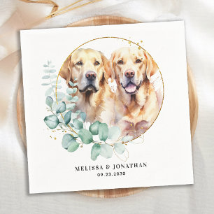 Moderne gelbe Labrador Retriever Pet Hund Hochzeit Serviette