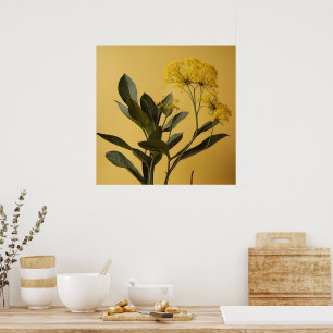 Moderne Gelbe Pflanze Kunst, Dichtung Poster