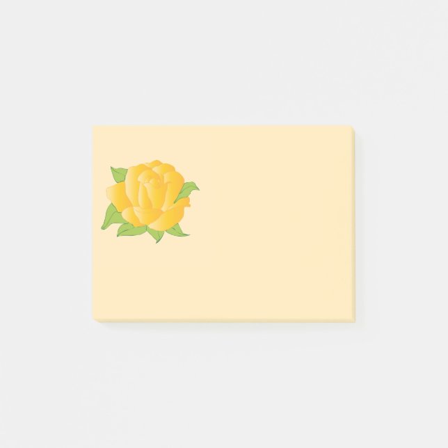 Moderne gelbe Rose Post-it Klebezettel (Vorderseite)