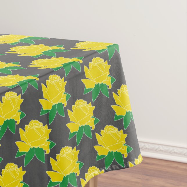 Moderne Gelbe Rosen & Schiefergrau Tischdecke (Beispiel)