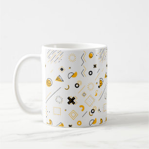 Moderne gelbe schwarze geometrische Muster Kaffeetasse