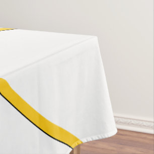 Moderne gelbe schwarze weiße Abschlussfeier Tischdecke