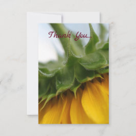 Moderne Gelbe Sonnenblume Flat Danke Karte