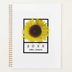 Moderne Gelbe Sonnenblume Floral Benutzerdefiniert Planer