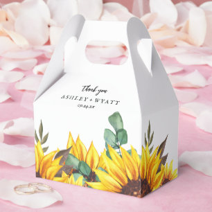 Moderne Gelbe Sonnenblumen-Hochzeitsgunstbox Geschenkschachtel