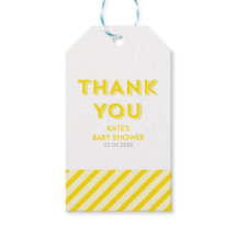 Moderne gelbe Streifen Danke Babydusche