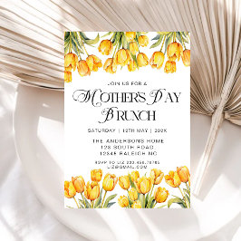 Moderne Gelbe Tulips Blumenmütter Tag Brunch Einladung