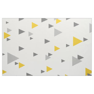 Moderne gelbe und graue Dreiecke Geometrisches Mus Stoff