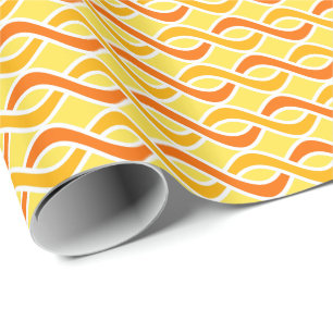 Moderne, gelbe und orangefarbene Ribbons aus dem M Geschenkpapier