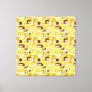 Moderne gelbe und schwarze abstrakte Kunst Leinwanddruck
