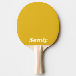 Moderne gelbe und weiße Monogramm-Name Tischtennis Schläger