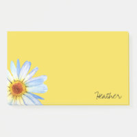 Moderne gelbe weiße Daisy Wasserfarbe personalisie