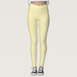 Moderne gelbe/weiße, trendige Zickzack Leggings<br><div class="desc">Gelb-Weiß-Zickzack (Zickzackmuster) Muster.</div>