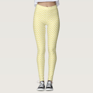 Moderne gelbe/weiße, trendige Zickzack Leggings