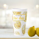 Moderne gelbe Zitronen Muster & drücken Sie den Ta Milchtasse<br><div class="desc">Moderne gelbe Zitronen Muster & drücken Sie den Tag</div>