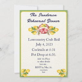 Moderne Gelbe Zitronen Roter Krabbenkohl laden Grü Einladung